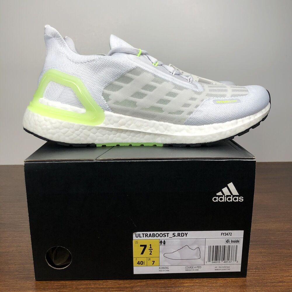 Adidas Ultraboost S.Rdy White Green Running Athletic Shoes Mens 7.5 / Womens 9